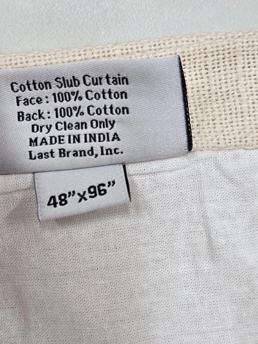 NWT QUINCE Set Of 2 48x96 Cotton Slub Curtains Natural 0725